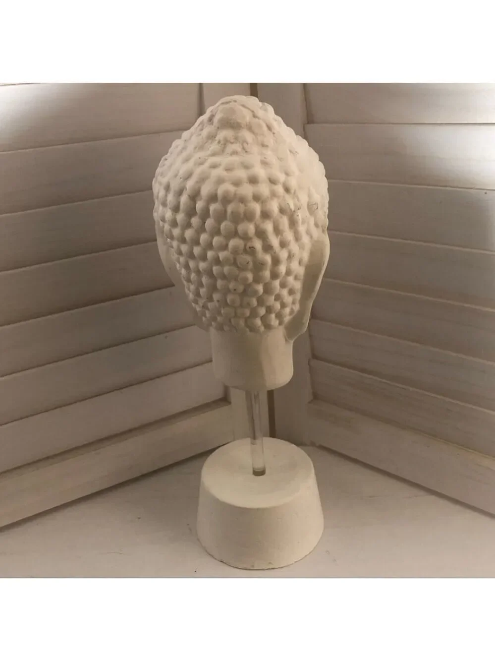 Buddha Head Statue White Ceramic Home Decor